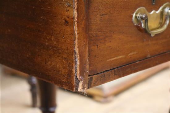 A Victorian mahogany kneehole desk W. 117cm